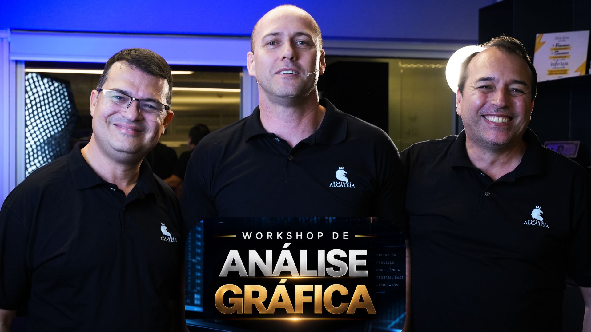 Dario, Rafael Nobre e Sandro no Workshop de Análise Gráfica