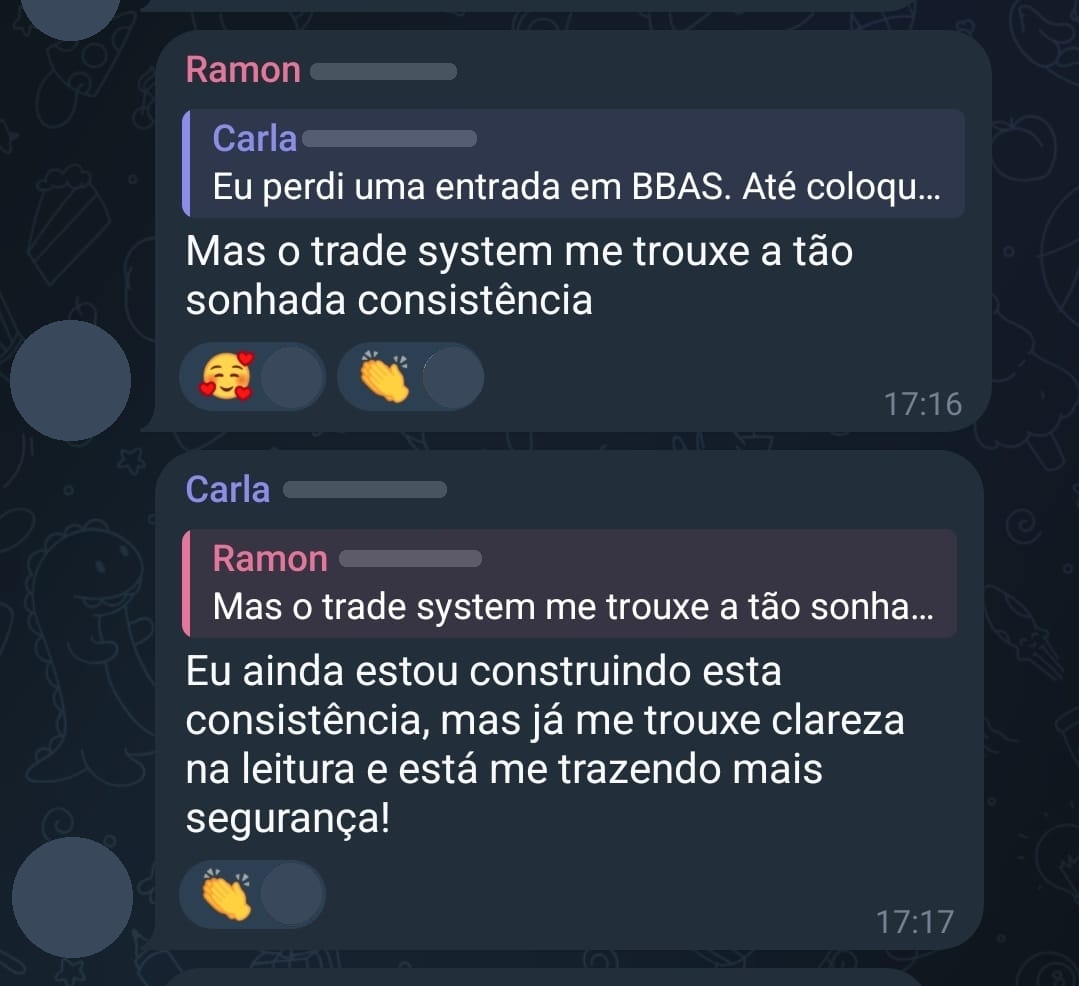 Aluno relata que o Trade System trouxe consistência